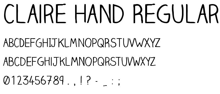 Claire Hand Regular font